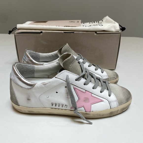 Golden Goose Superstar Sneaker White Leather/Ice/Orchid Pink sz 36 New in Box - Picture 2 of 14